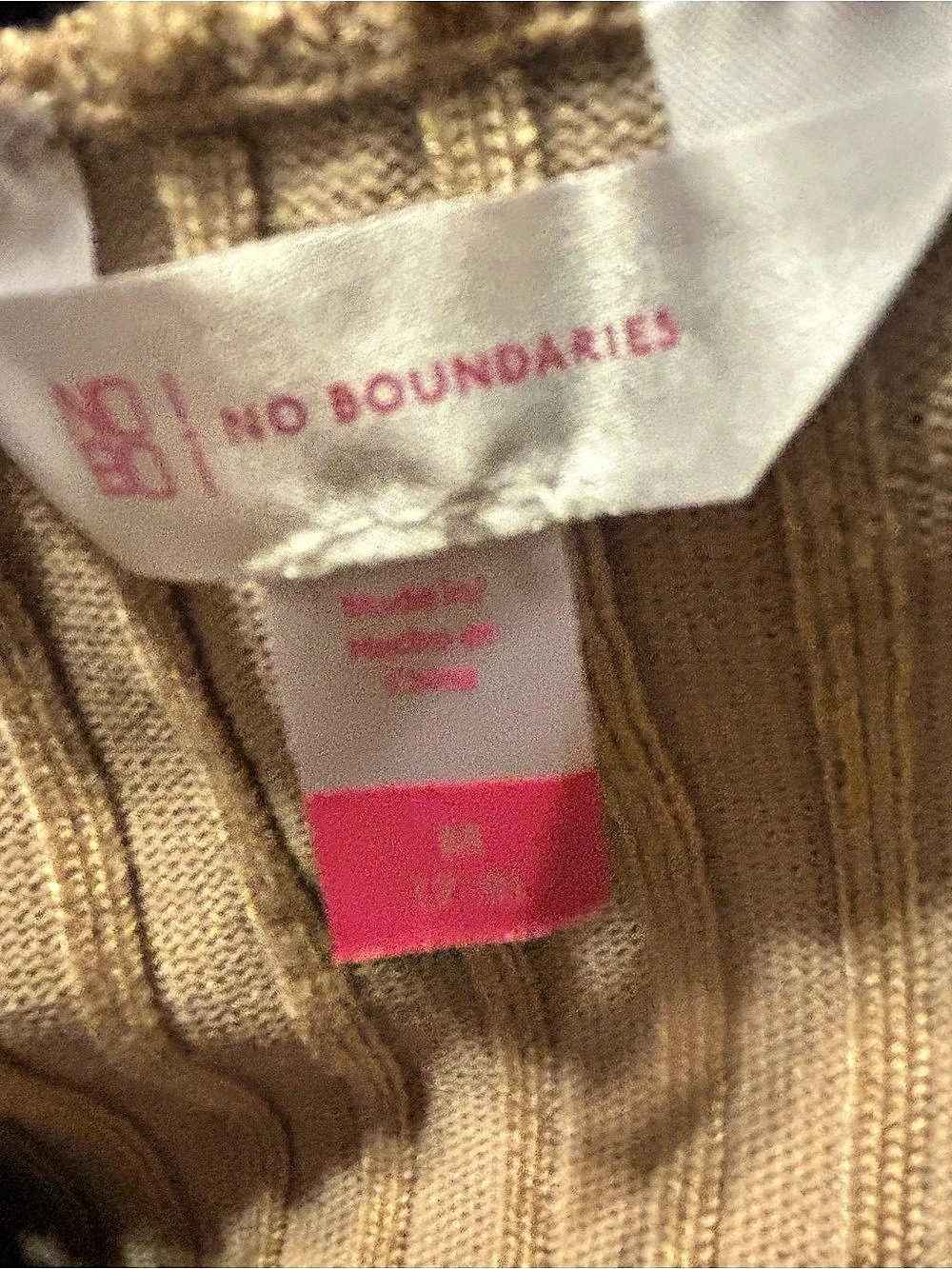 No Boundaries Ribbed Midi Dress Brown & Black Size Medium - Picture 3 of 4